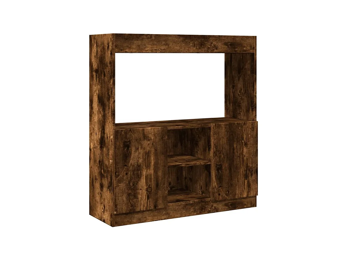 Buffet haut chêne fumé 92x33x100 bois d'ingénierie