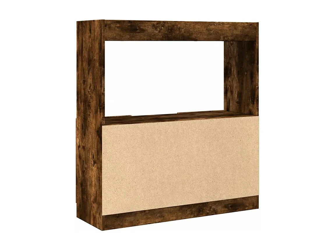 Buffet haut chêne fumé 92x33x100 bois d'ingénierie