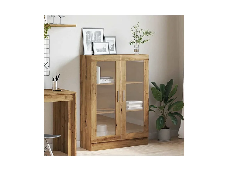 Bibliothèque chêne artisanal 82,5x30,5x115 bois d'ingénierie