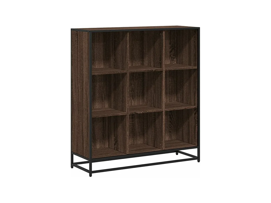 Bibliothèque chêne marron 97,5x33x107,5 bois ingénierie métal