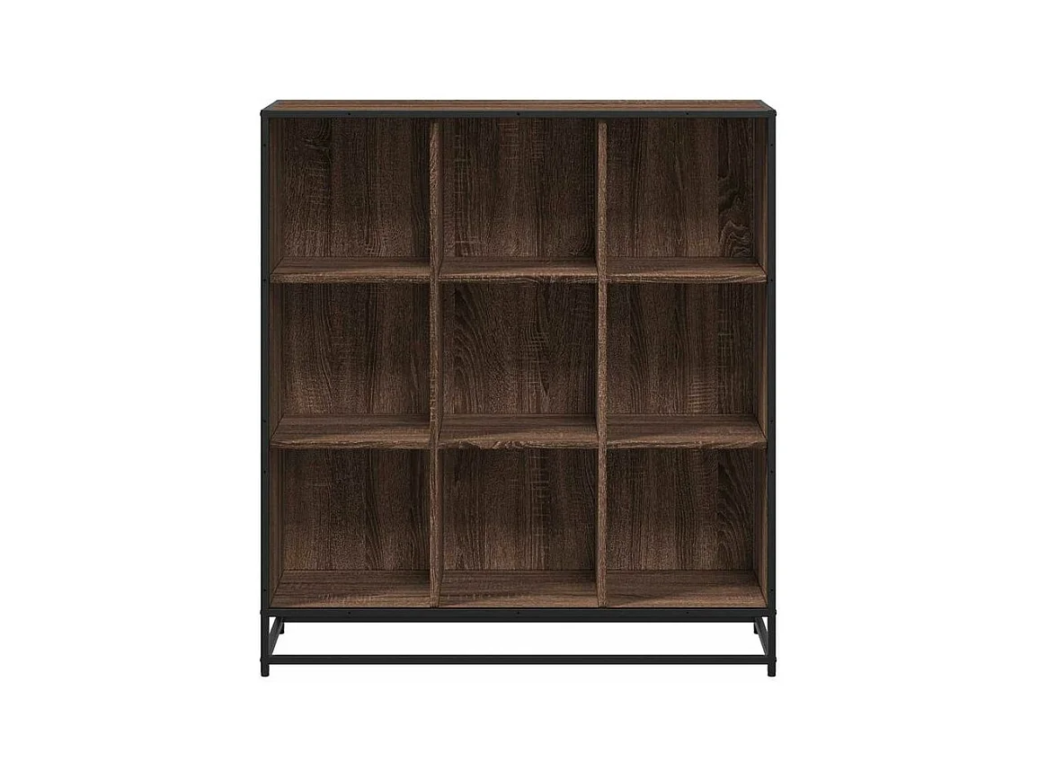 Bibliothèque chêne marron 97,5x33x107,5 bois ingénierie métal