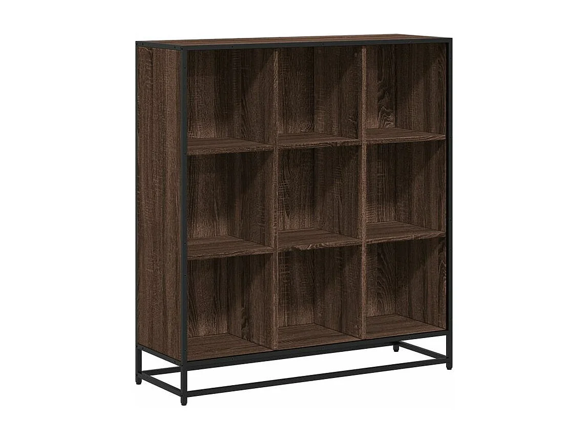 Bibliothèque chêne marron 97,5x33x107,5 bois ingénierie métal