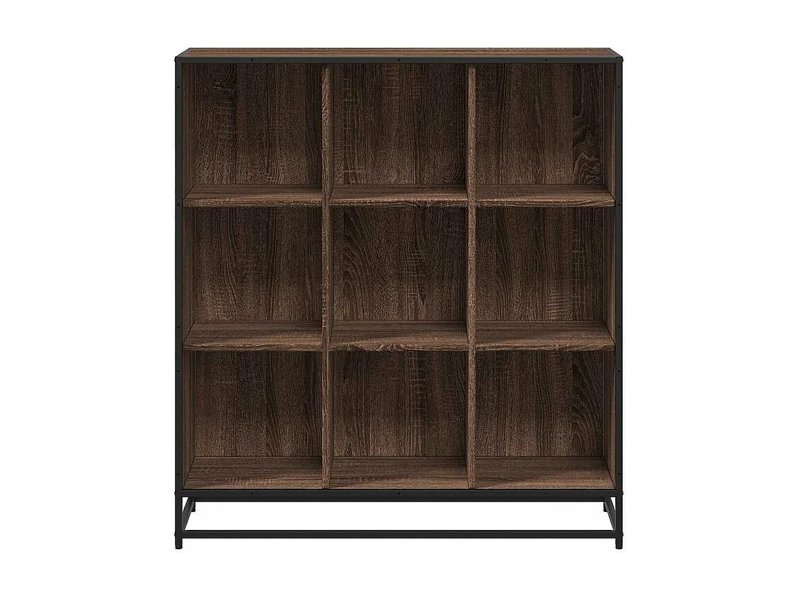 Bibliothèque chêne marron 97,5x33x107,5 bois ingénierie métal