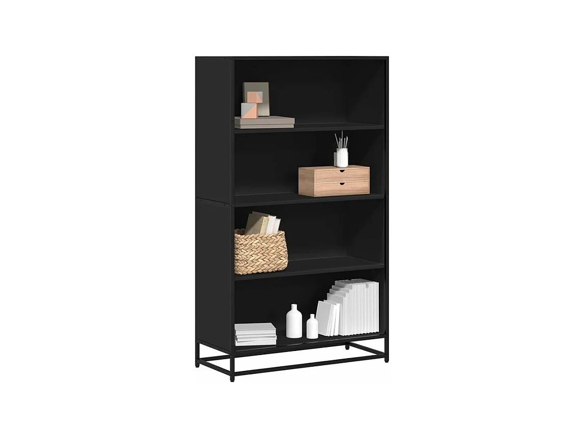 Bibliothèque noir 80,5x35x139 bois d'ingénierie