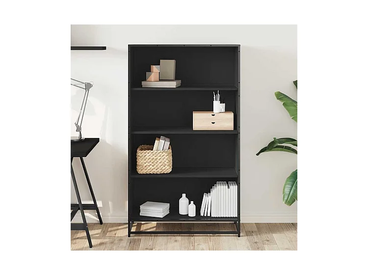 Bibliothèque noir 80,5x35x139 bois d'ingénierie