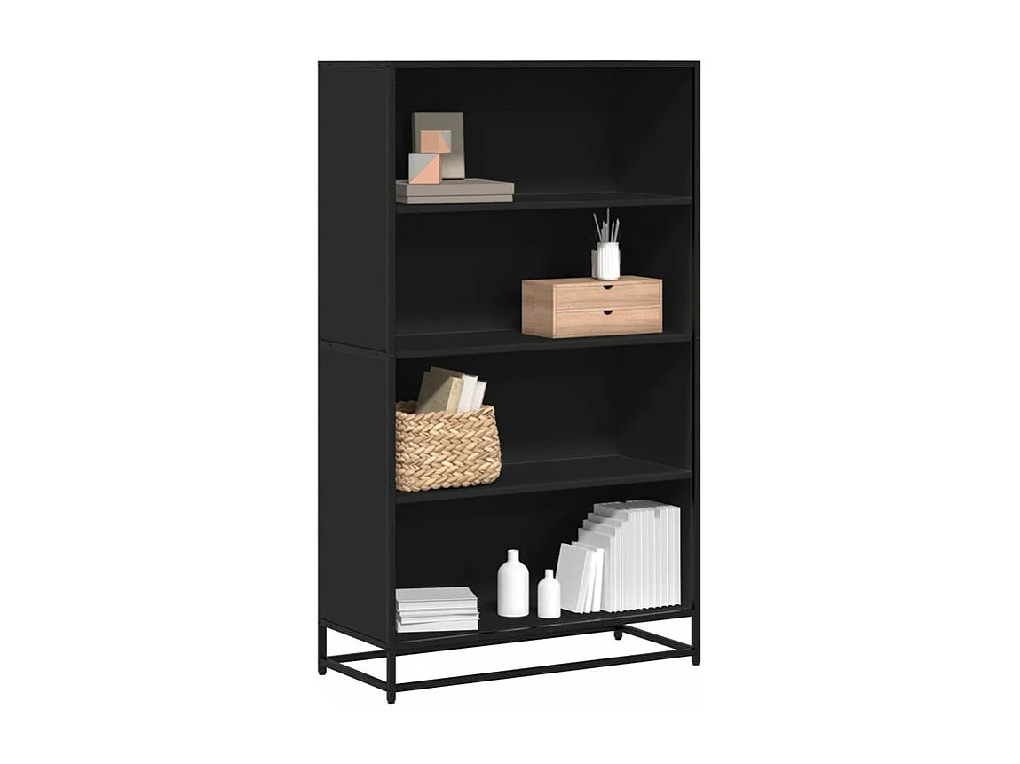 Bibliothèque noir 80,5x35x139 bois d'ingénierie