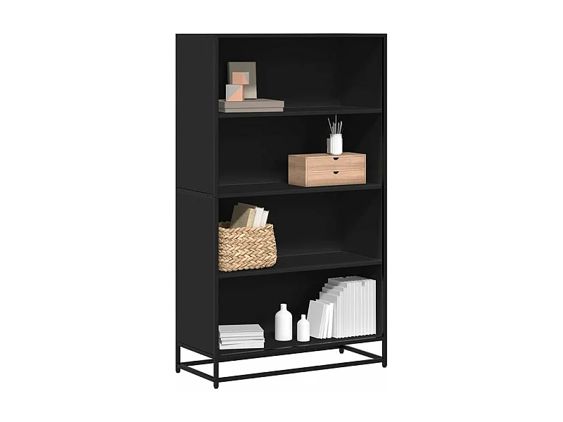 Bibliothèque noir 80,5x35x139 bois d'ingénierie