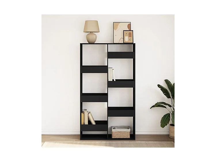 Bibliothèque noir 100x33x175 bois d'ingénierie