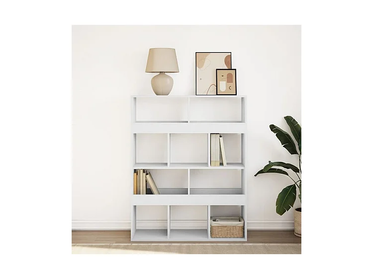 Bibliothèque blanc 100x33x125,5 bois d'ingénierie