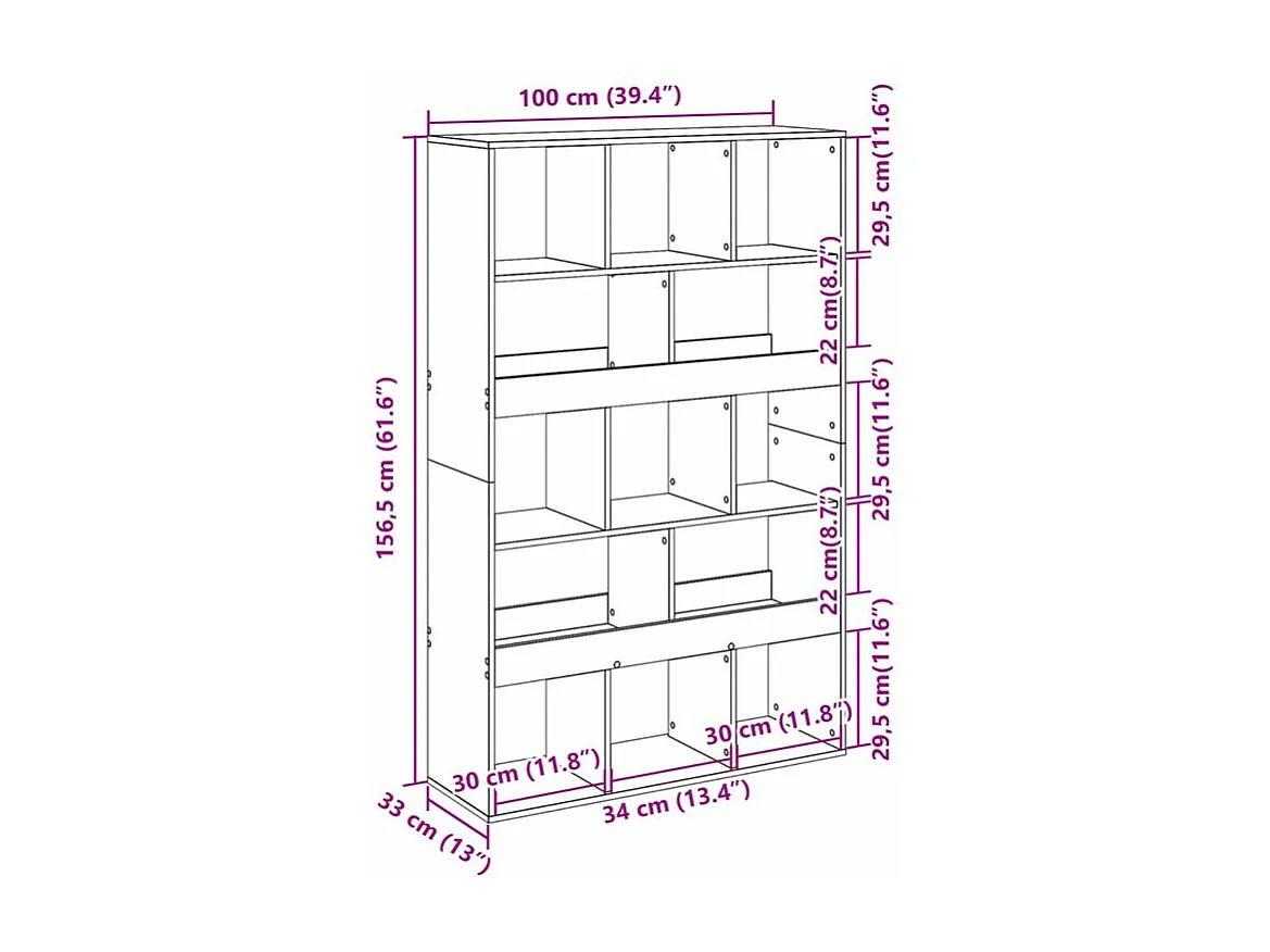 Bibliothèque chêne sonoma 100x33x156,5 bois d'ingénierie