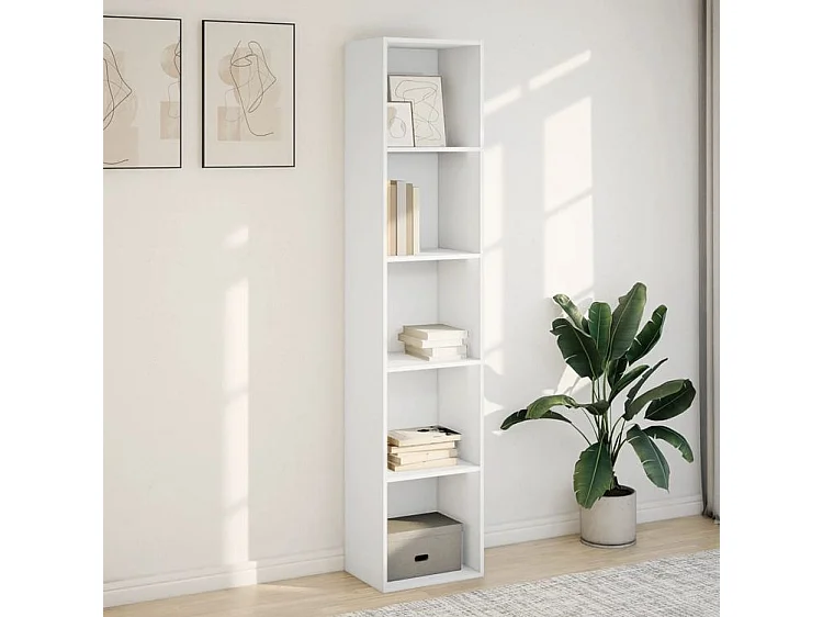 Bibliothèque blanc 40x30x189 bois d'ingénierie