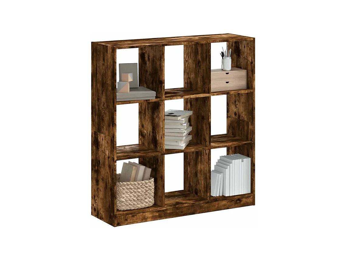 Bibliothèque chêne fumé 102x32x108 bois d'ingénierie