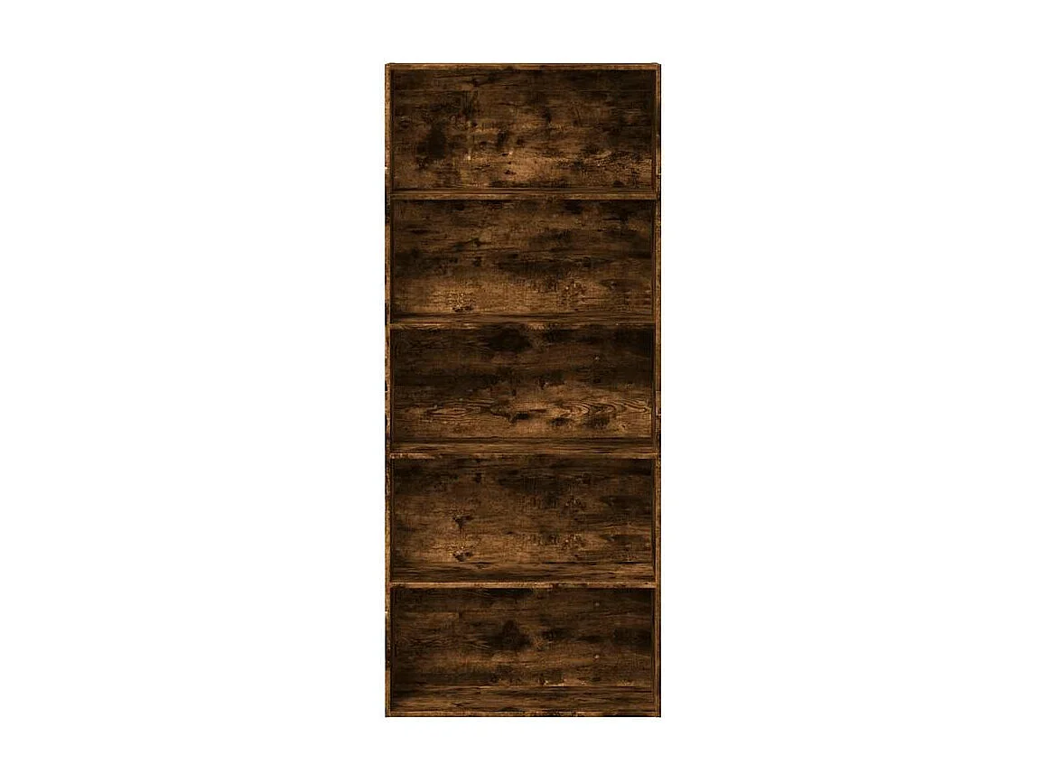 Bibliothèque 5 niveaux en bois Klazo L80xH189xP30 - Style Classique-Couleur Marron fumé