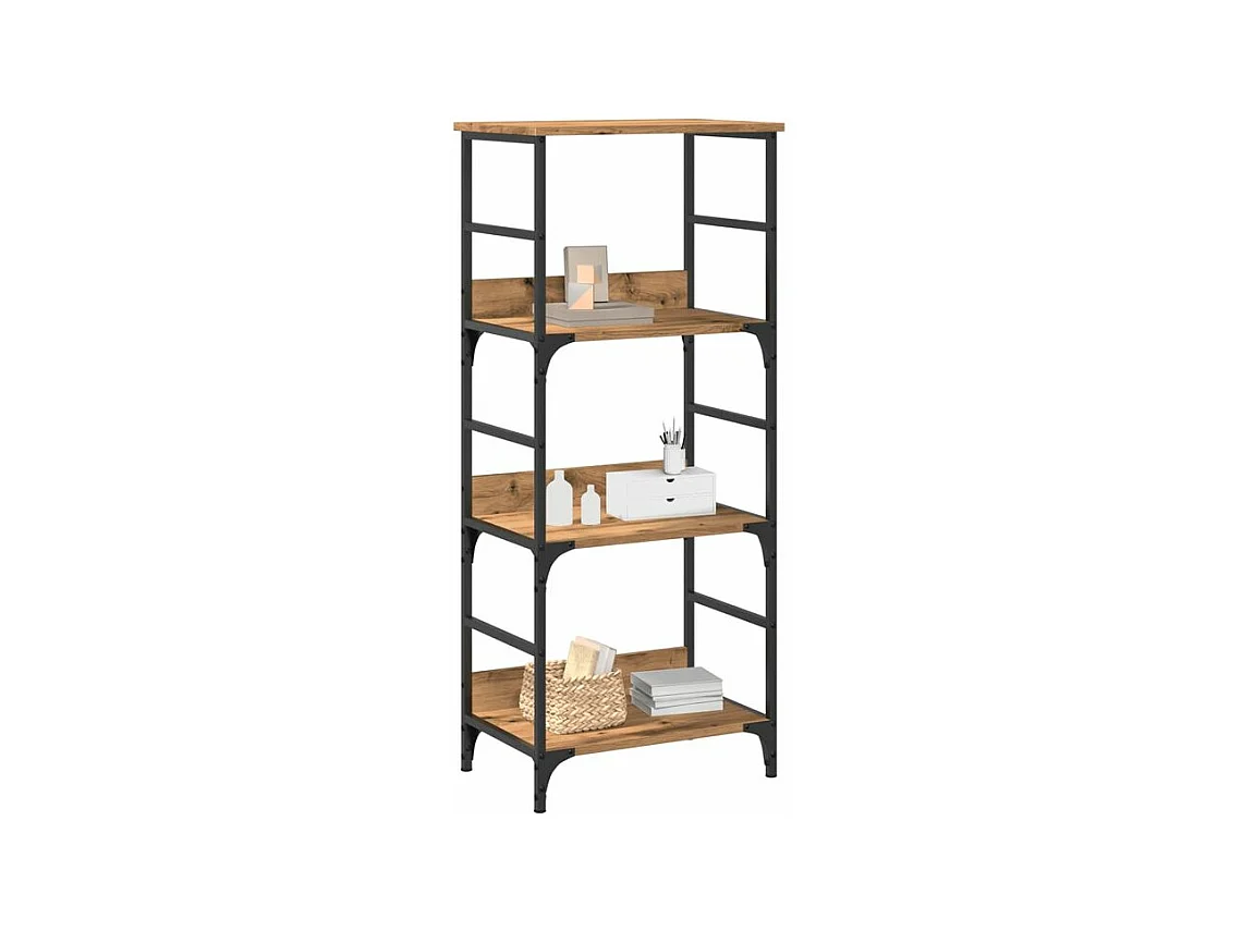 Bibliothèque chêne artisanal 50x33x117,5 bois d'ingénierie