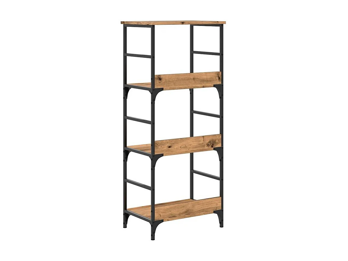 Bibliothèque chêne artisanal 50x33x117,5 bois d'ingénierie