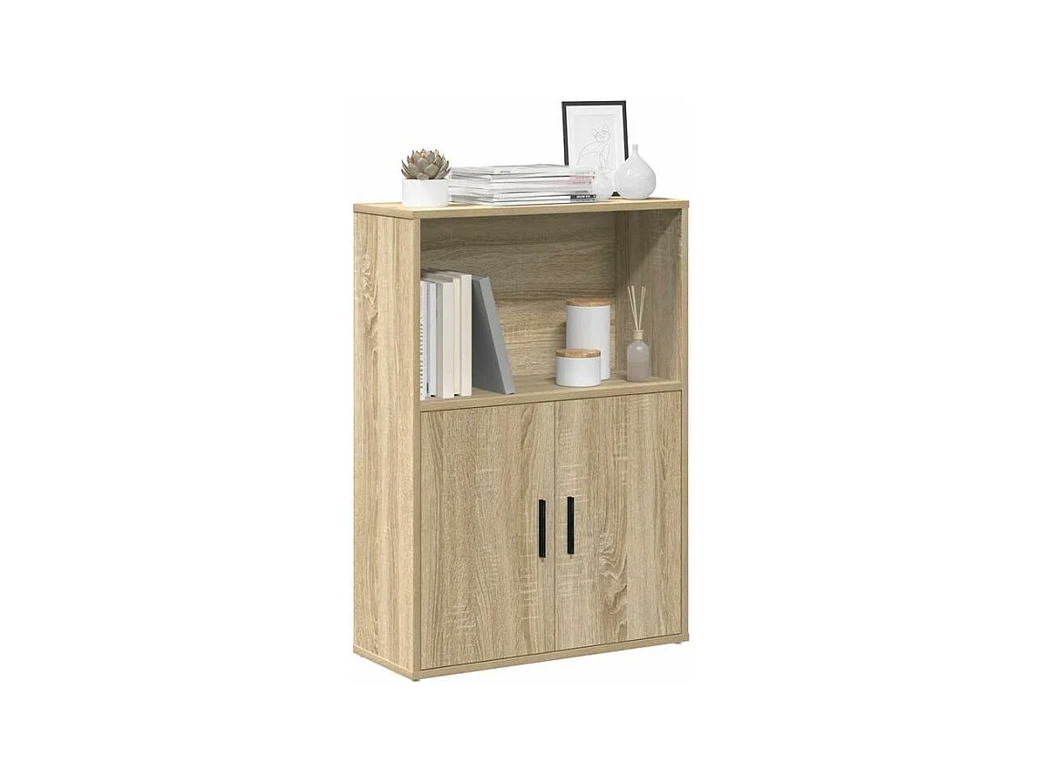Bibliothèque chêne sonoma 60x24x85 bois d'ingénierie