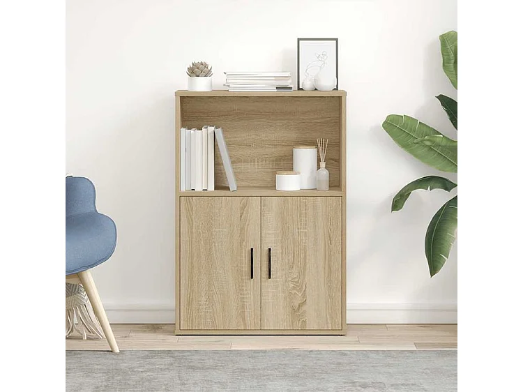 Bibliothèque chêne sonoma 60x24x85 bois d'ingénierie