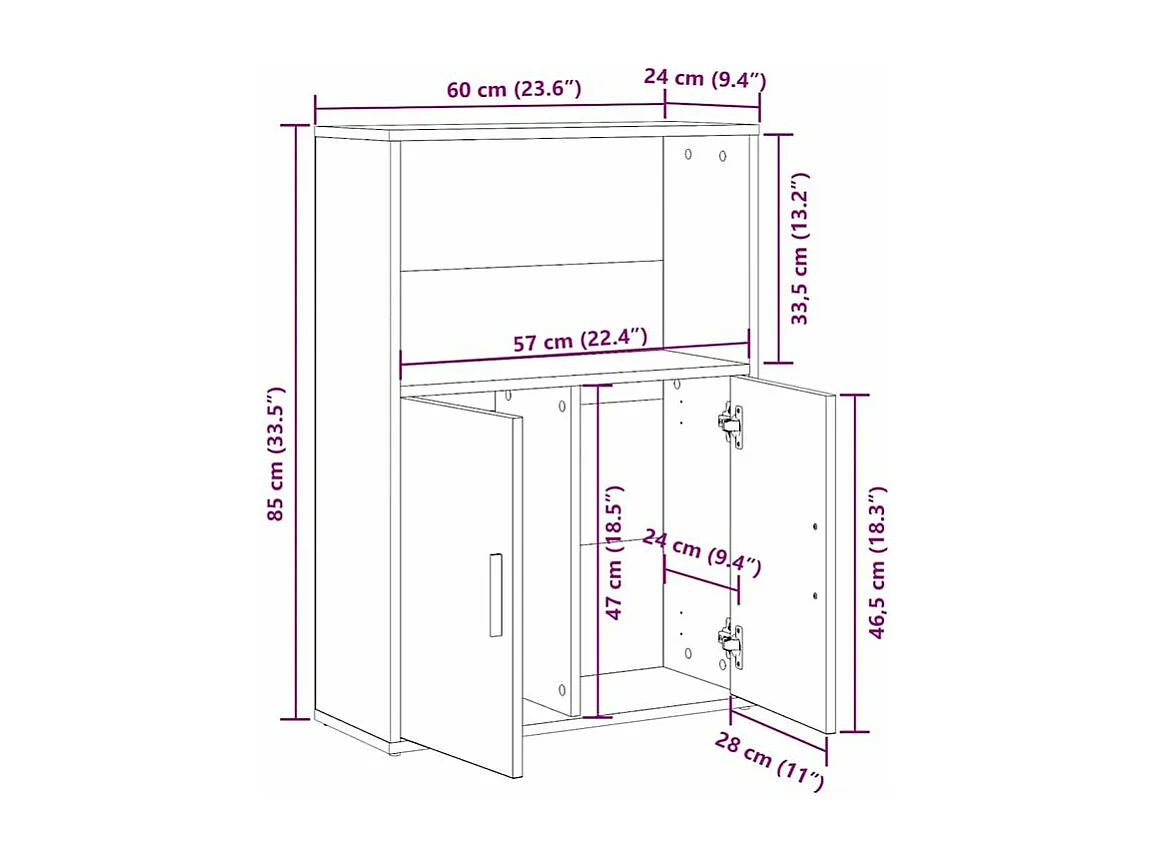 Bibliothèque chêne sonoma 60x24x85 bois d'ingénierie
