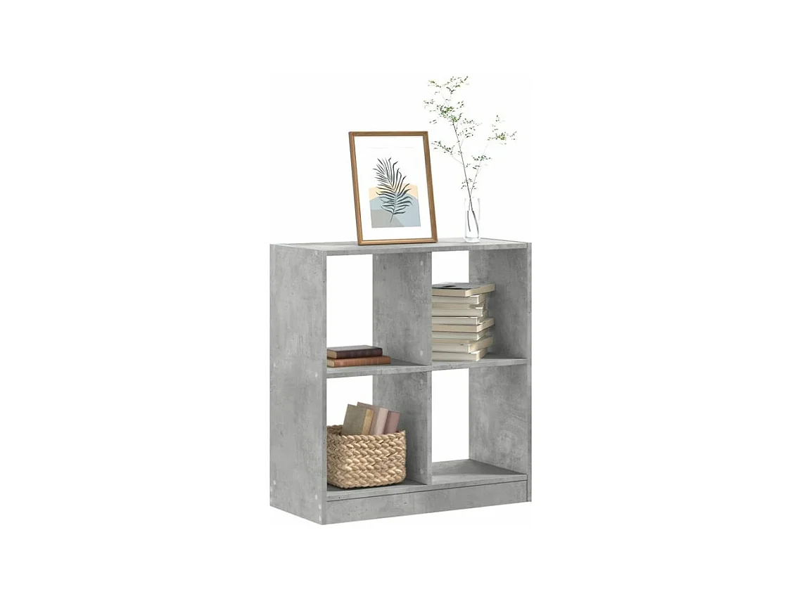 Bibliothèque gris béton 68,5x32x75 bois d'ingénierie