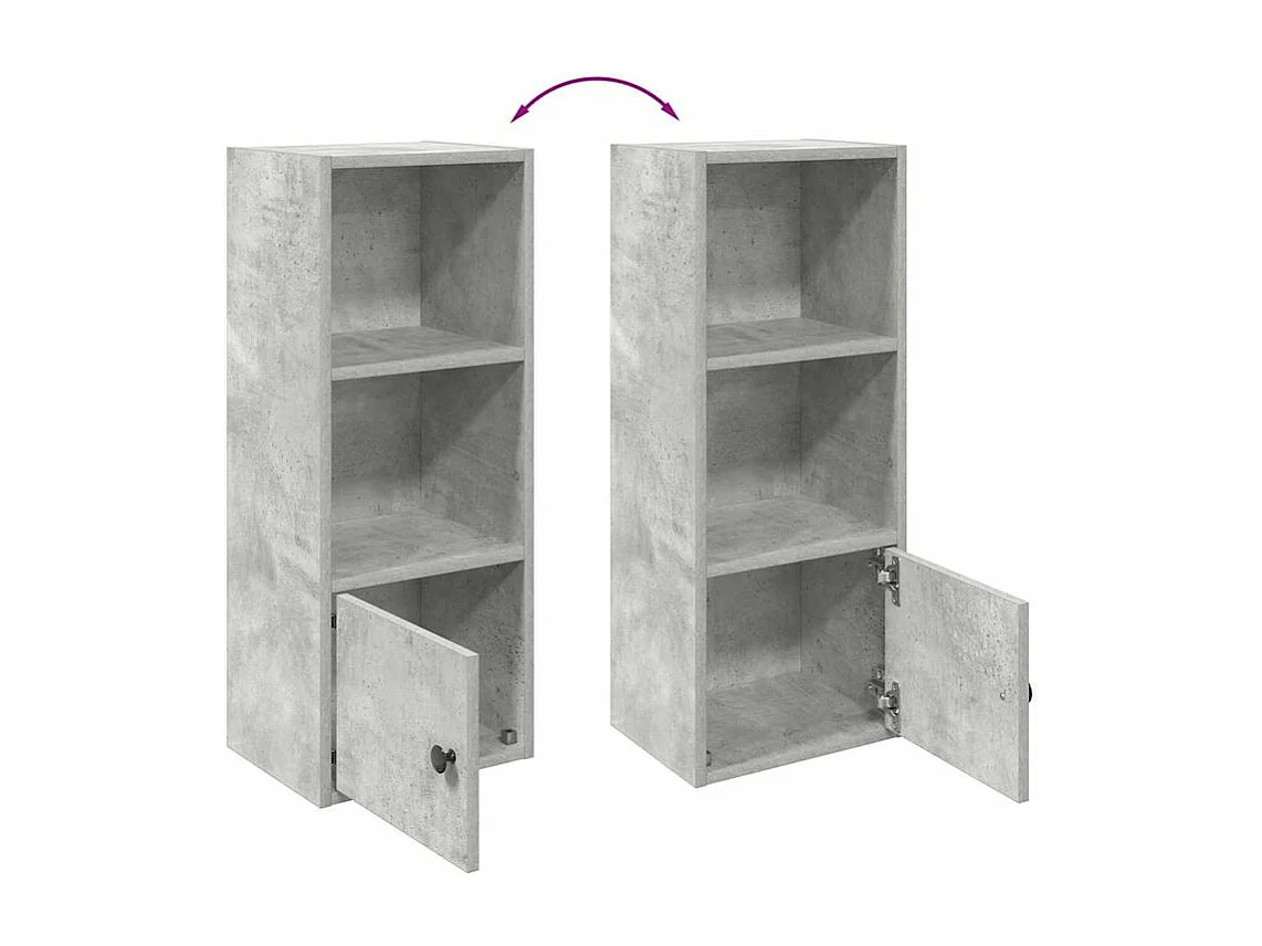 Bibliothèque gris béton 31x24x77 bois d'ingénierie