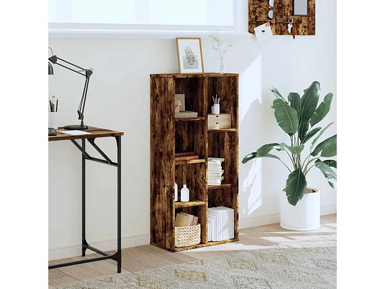 Bibliothèque chêne fumé 50x25x105 bois d'ingénierie