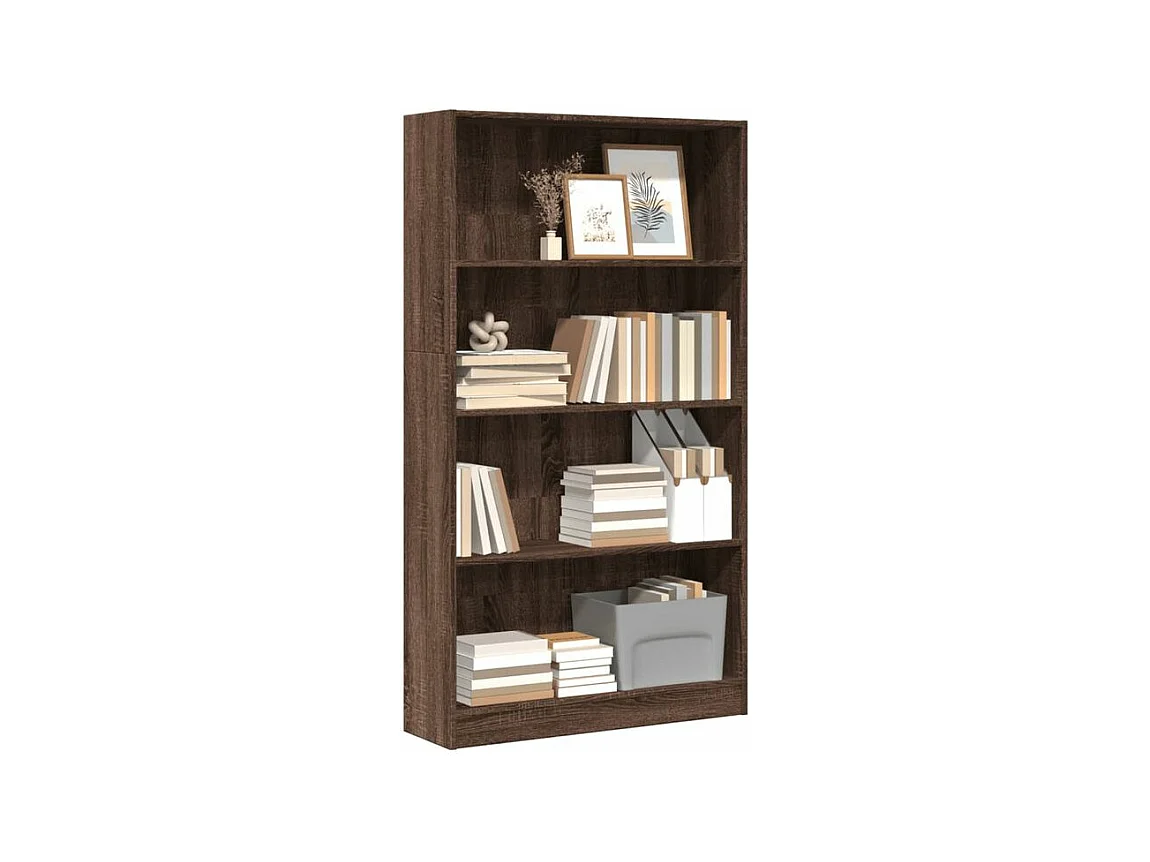 Bibliothèque chêne marron 80x24x143 bois d'ingénierie