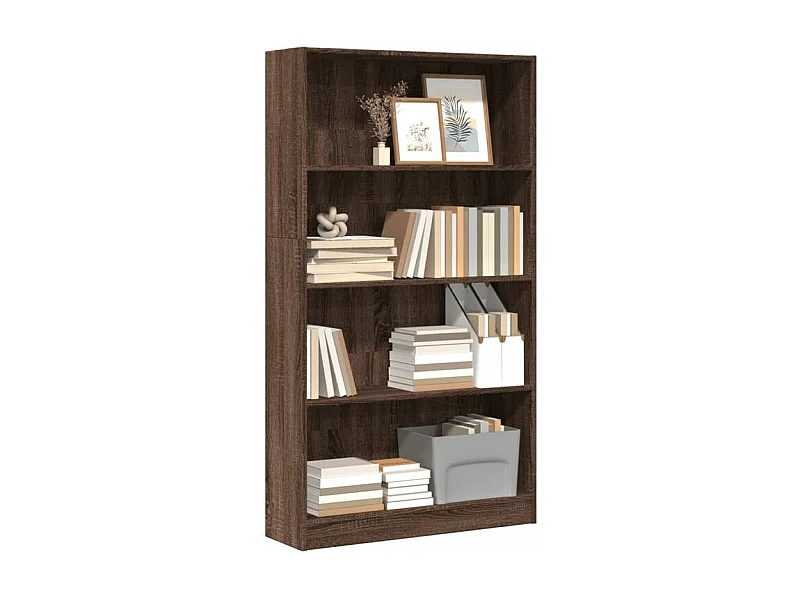 Bibliothèque chêne marron 80x24x143 bois d'ingénierie