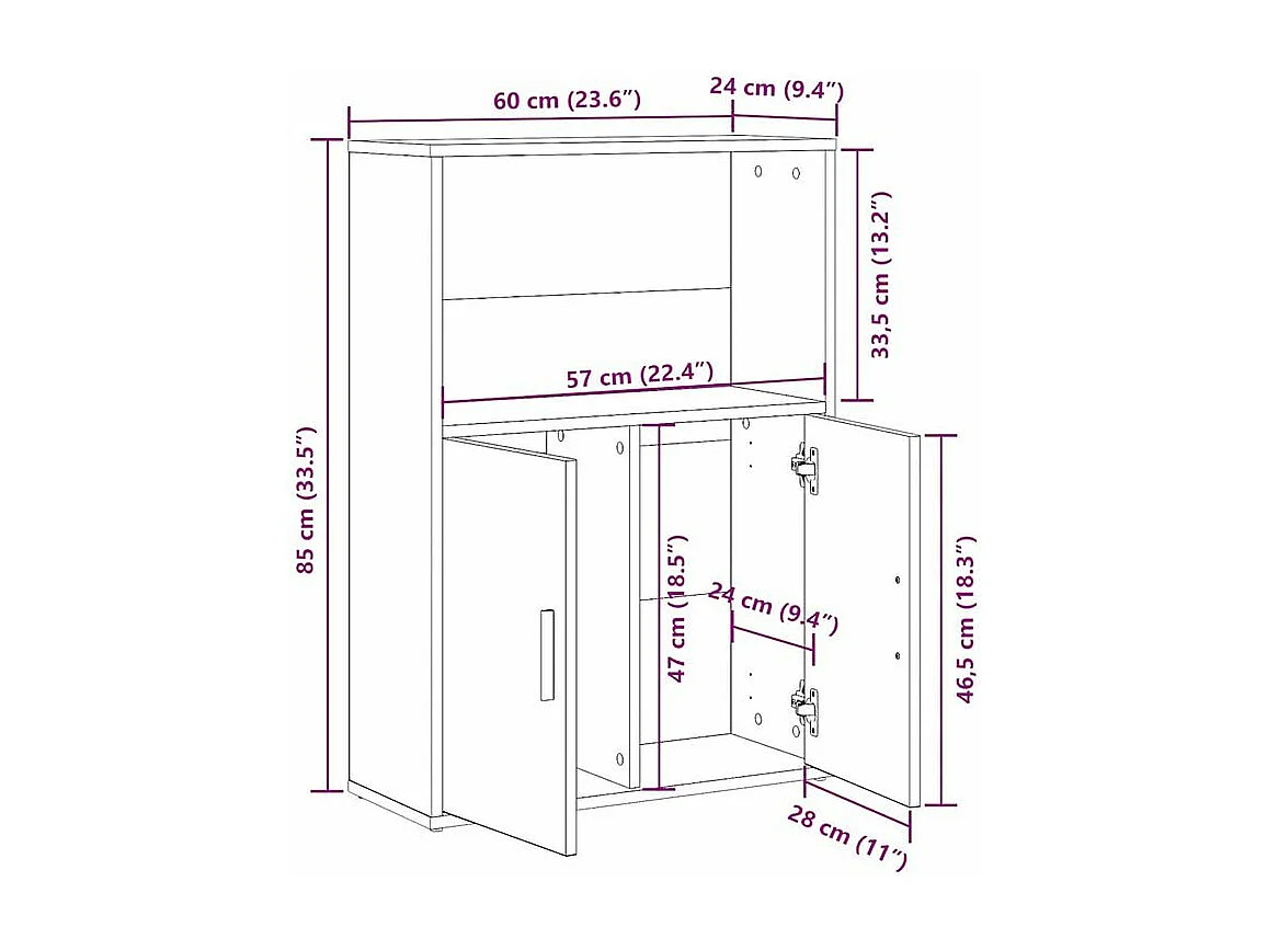 Bibliothèque chêne marron 60x24x85 bois d'ingénierie
