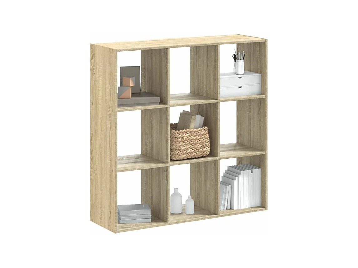 Bibliothèque chêne sonoma 102x32x102 bois d'ingénierie
