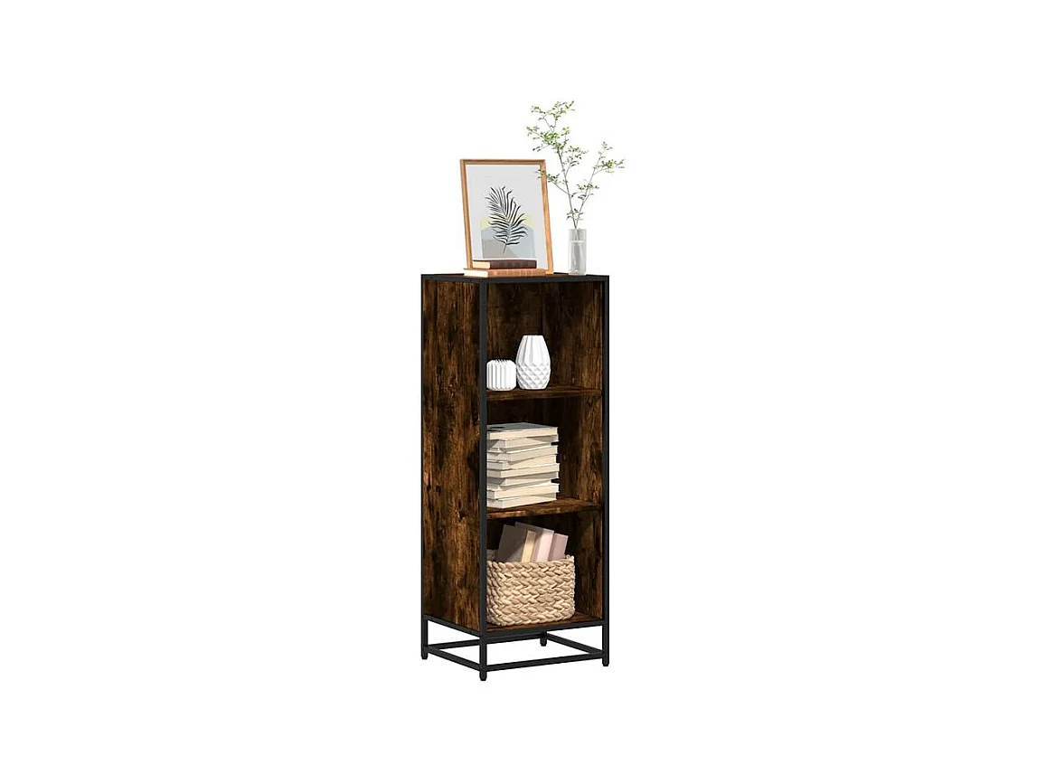 Bibliothèque chêne fumé 40x35x107,5 bois d'ingénierie