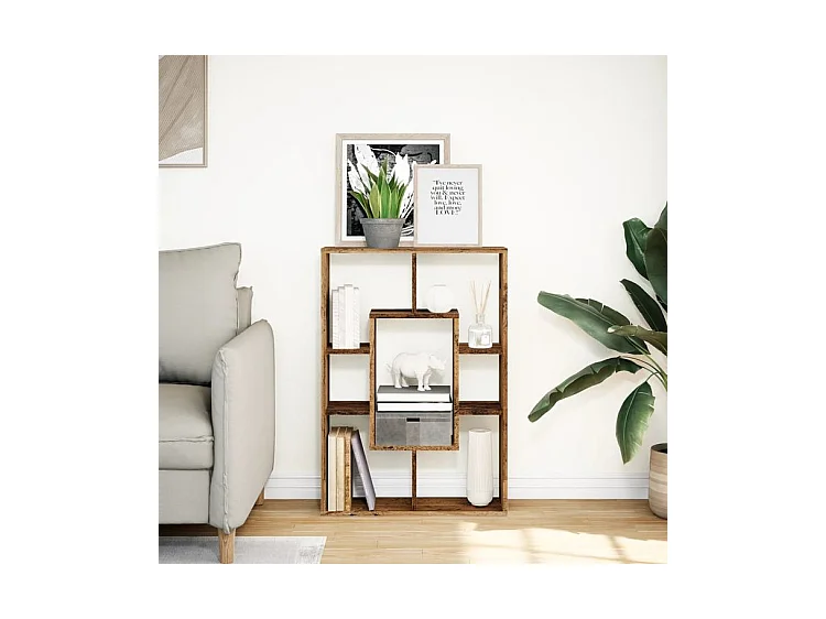 Petite bibliothèque modulable Loza 63cm - Verticale ou horizontale-Couleur Marron noisette