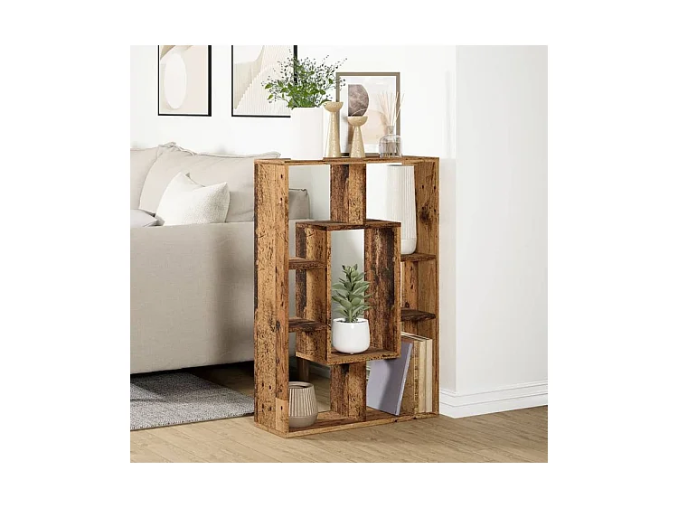 Petite bibliothèque modulable Loza 63cm - Verticale ou horizontale-Couleur Marron noisette