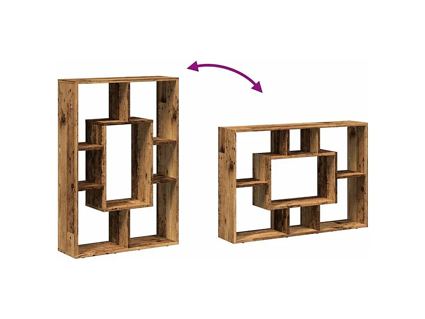 Petite bibliothèque modulable Loza 63cm - Verticale ou horizontale-Couleur Marron noisette