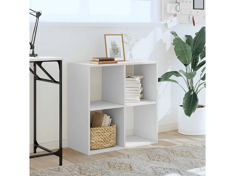 Bibliothèque blanc 68,5x32x68,5 bois d'ingénierie