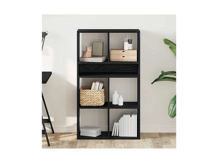 Bibliothèque noir 66x31x112 bois d'ingénierie