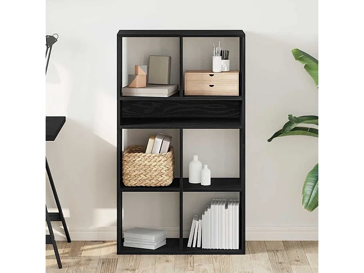 Bibliothèque noir 66x31x112 bois d'ingénierie