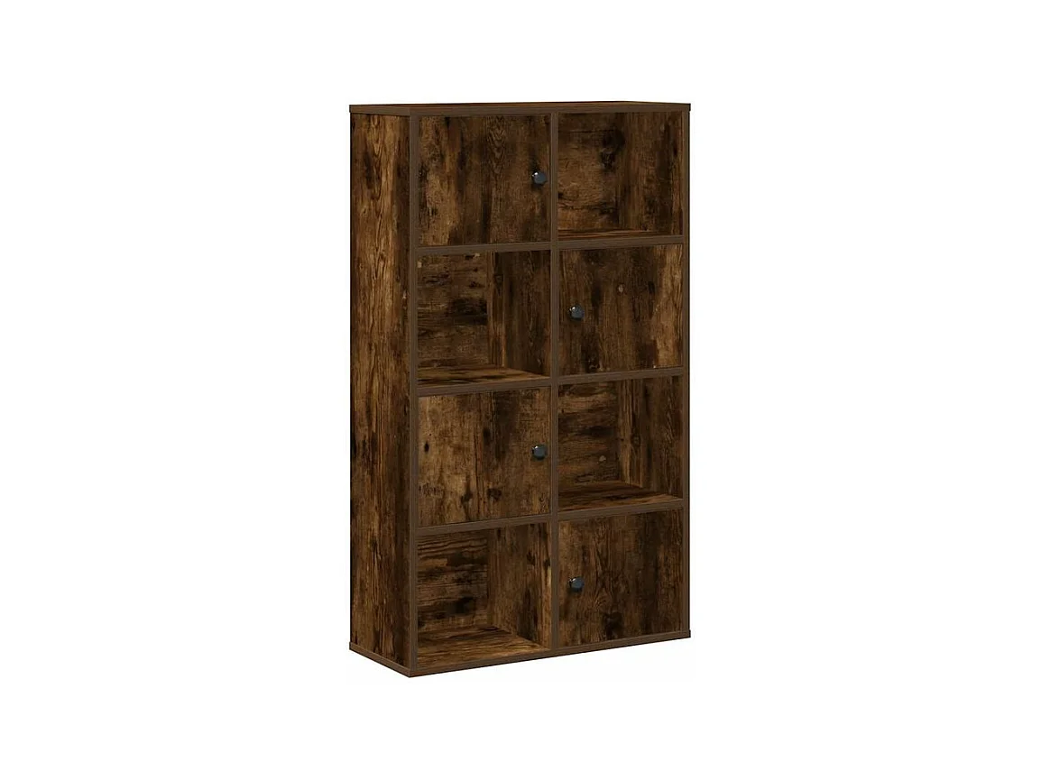 Bibliothèque chêne fumé 60x24x101,5 bois d'ingénierie