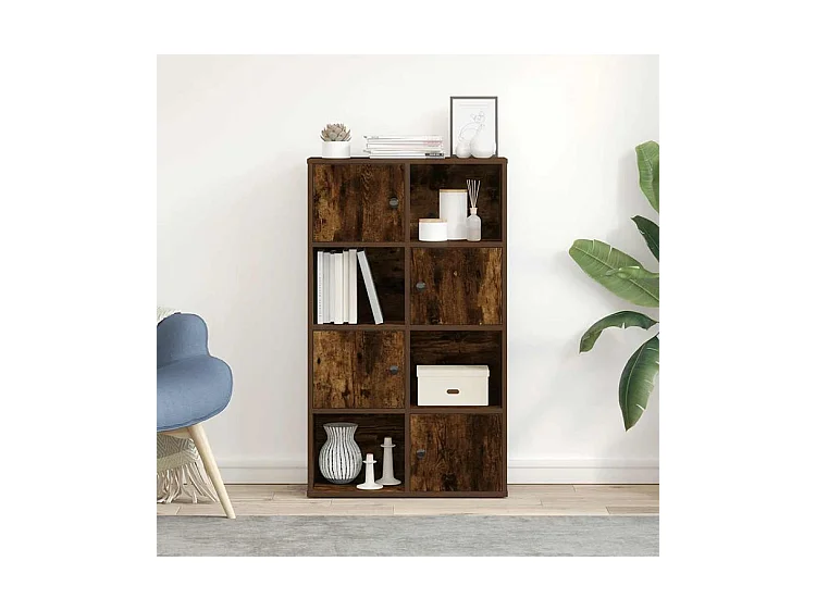 Bibliothèque chêne fumé 60x24x101,5 bois d'ingénierie