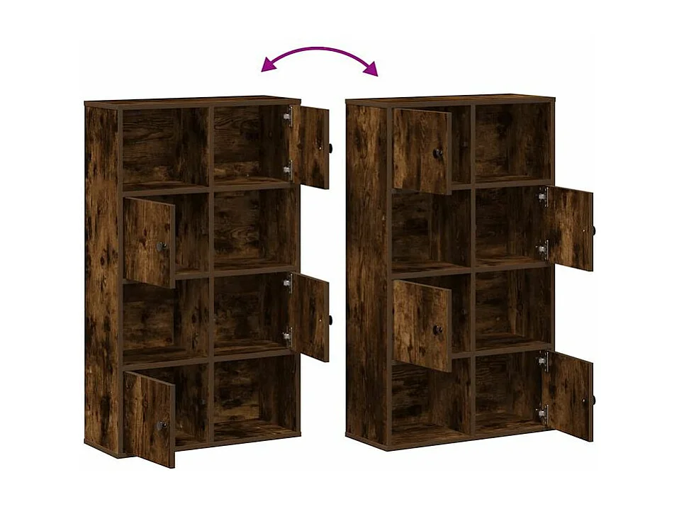 Bibliothèque chêne fumé 60x24x101,5 bois d'ingénierie