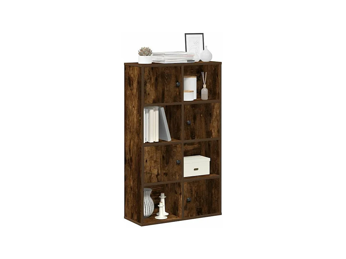 Bibliothèque chêne fumé 60x24x101,5 bois d'ingénierie