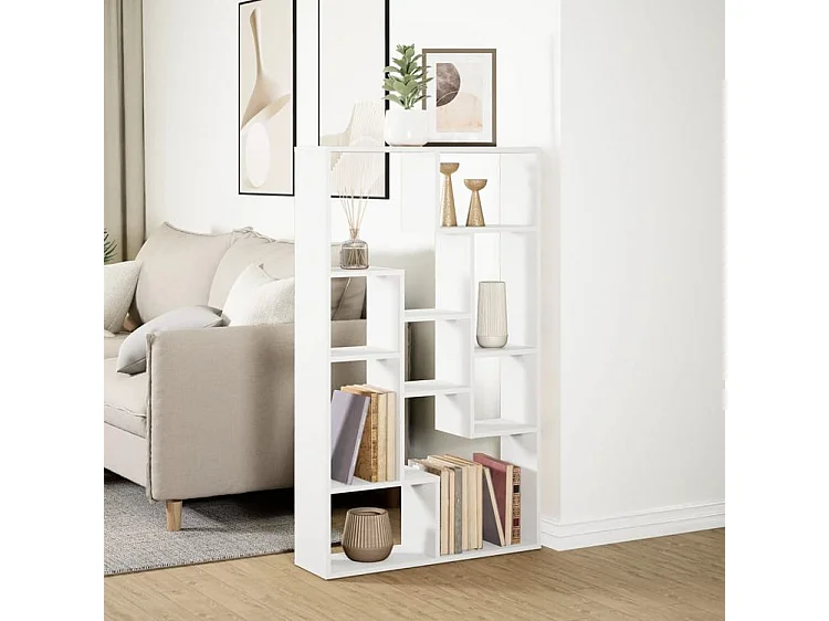 Bibliothèque blanc 72x20x120 bois d'ingénierie