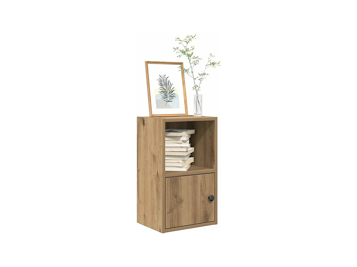 Bibliothèque chêne artisanal 31x24x52 bois d'ingénierie