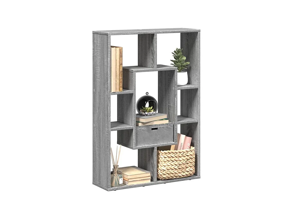 Petite bibliothèque modulable Loza 63cm - Verticale ou horizontale-Couleur Chêne gris