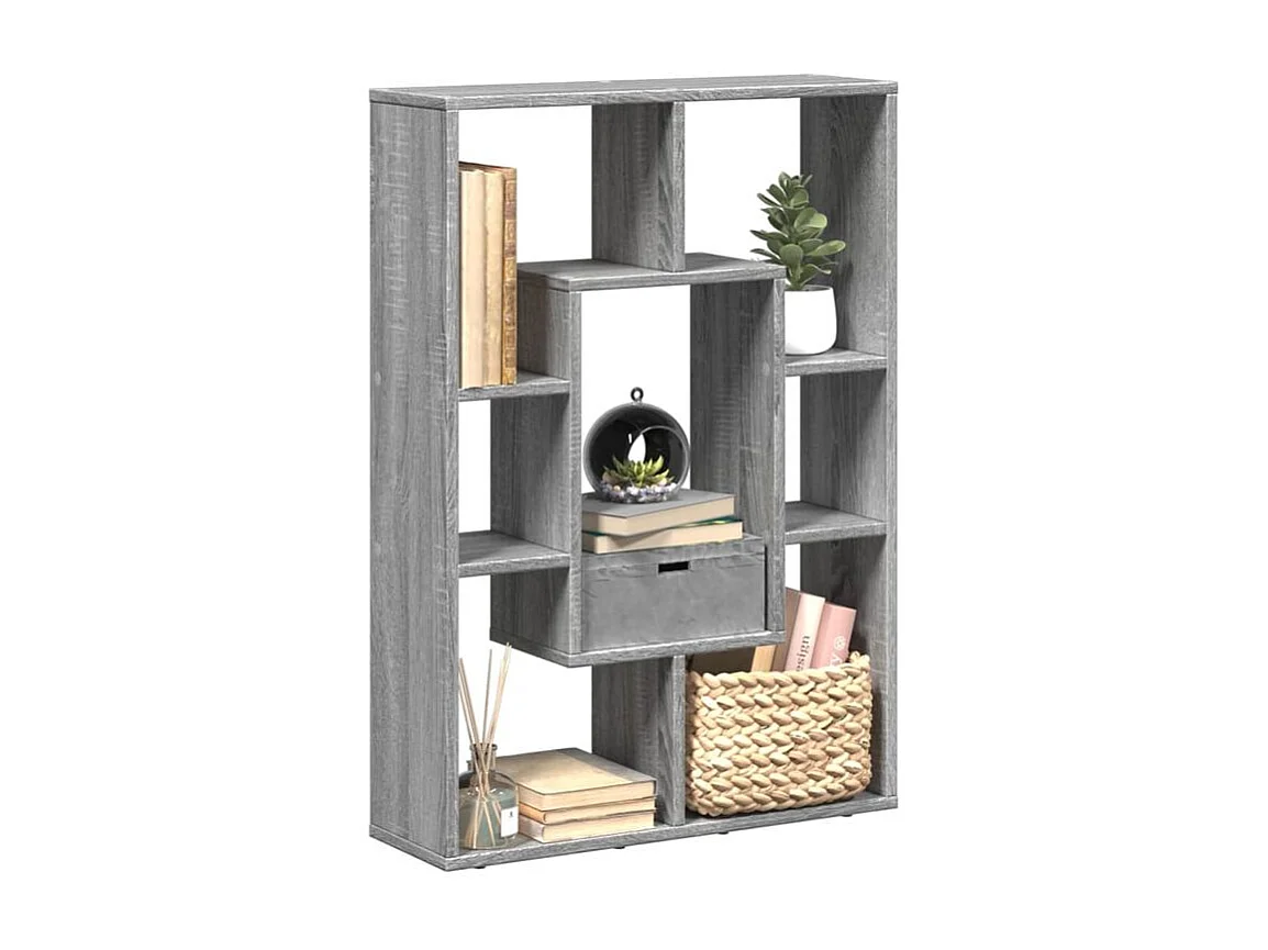 Petite bibliothèque modulable Loza 63cm - Verticale ou horizontale-Couleur Chêne gris