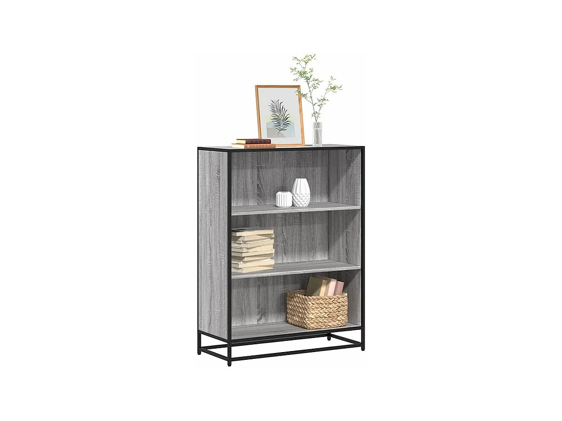 Bibliothèque sonoma gris 80,5x35x107,5 bois d'ingénierie