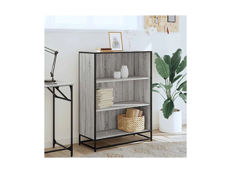 Bibliothèque sonoma gris 80,5x35x107,5 bois d'ingénierie