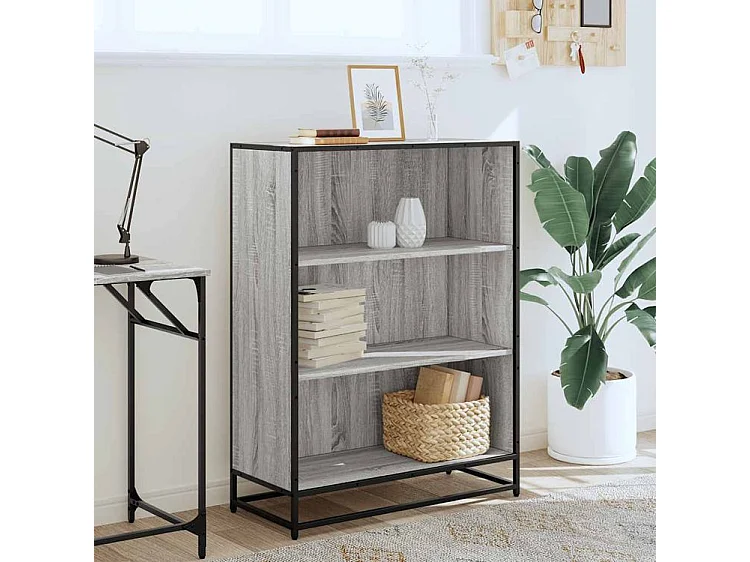 Bibliothèque sonoma gris 80,5x35x107,5 bois d'ingénierie