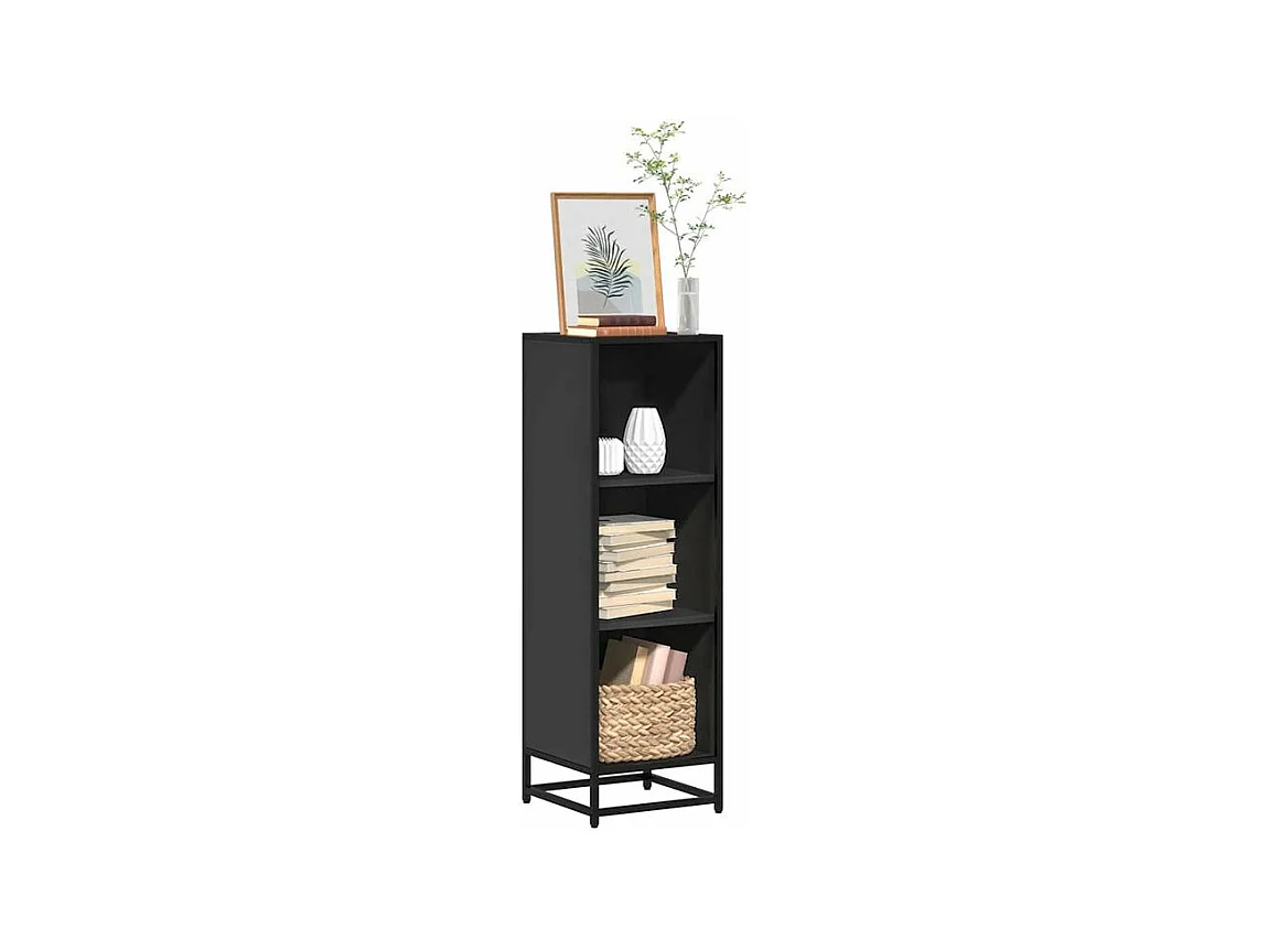 Bibliothèque noir 33,5x33x107,5 bois d'ingénierie