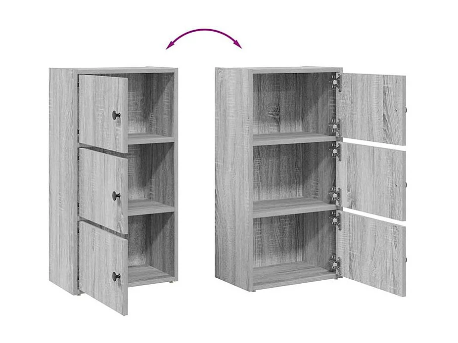 Bibliothèque sonoma gris 40x24x77 bois d'ingénierie