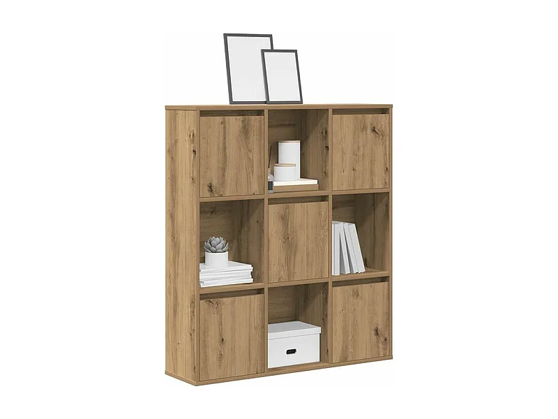 Meuble de rangement Kate 89cm - 4 niches 5 portes-Couleur Marron clair